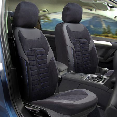 Coprisedili auto per BMW 2 F46 Gran Tourer 2015-2017 MONZA_Nero-blu 2+3