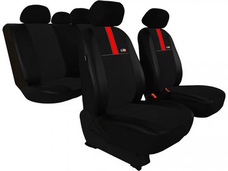 Coprisedili auto per Chevrolet Aveo  2002-up GT8 - Nero-Rosso 2+3