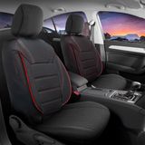 Coprisedili auto per Citroen C3 Picasso 2008-2017 PALERMO_Nero-rosso 2+3