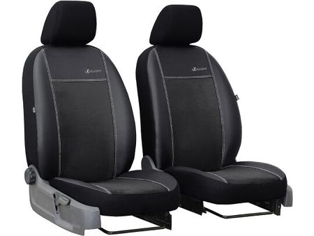 Coprisedili auto per Dacia Logan (II) 2012-2020 Exclusive Alcantara - Nero 1+1, davanti