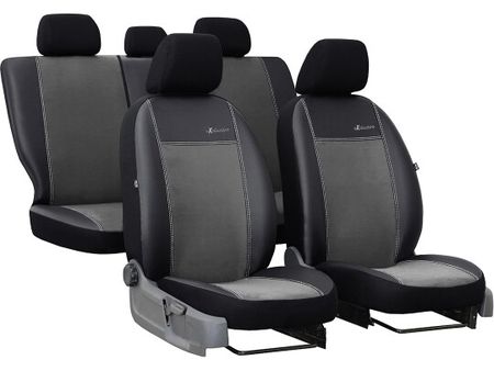 Coprisedili auto per Dacia Logan (II) 2012-2020 Exclusive Alcantara - Grigio 2+3