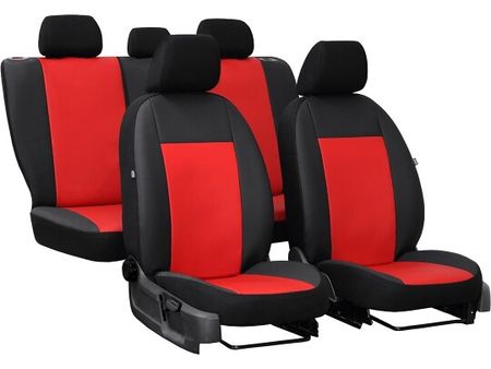 Coprisedili auto per Dacia Sandero (II) 2012-2020 PELLE - Rosso 2+3