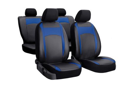 Coprisedili auto per Fiat Punto (Evo) 2010-2011 Design Leather Blu 2+3