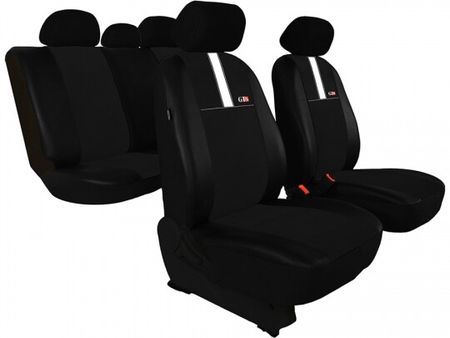 Coprisedili auto per Mitsubishi L-200 (V) 2015-up GT8 - Nero-Bianco 2+3