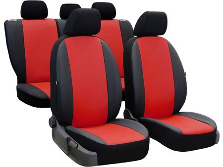 Coprisedili auto per Seat Ibiza (III) 2002-2008 Perline - Rosso 2+3