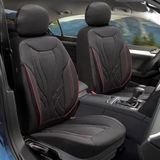 Coprisedili auto per Volkswagen Caddy (IV) 2015-2020 FIRENZE_Nero-rosso 2+3