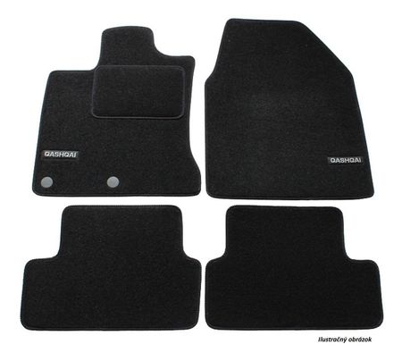 Tappetini in tessuto con logo Nissan Qashqai 2014-2018 4pcs